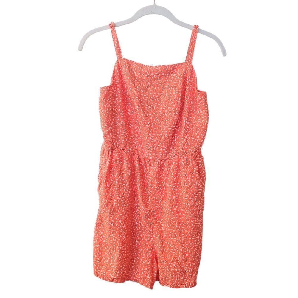Women's Old Navy Sleeveless Shorts Romper Salmon Pink Floral Size Small